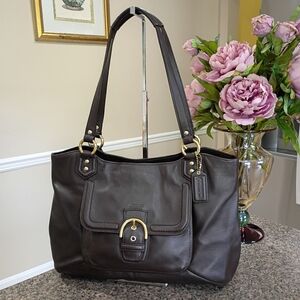 Coach Campbell Belle Leather Carryall Shoulder Bag EUC